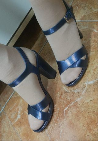 Tacones ADN Azul Plata