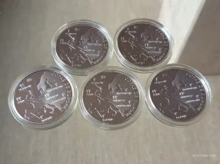 125,35 gms plata 999.0 5 Moneda Cent. Real Madrid