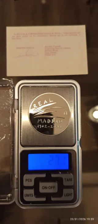 125,35 gms plata 999.0 5 Moneda Cent. Real Madrid