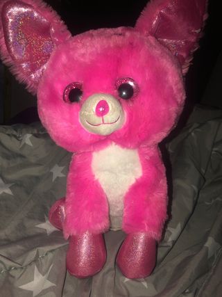 Peluche zorro rosa suave
