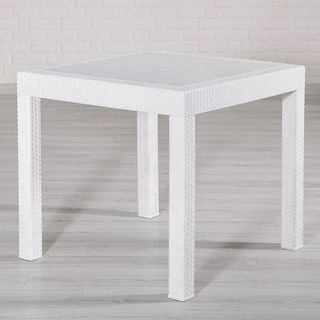 Tavolo in plastica 90x90cm effetto rattan altezza 75cm