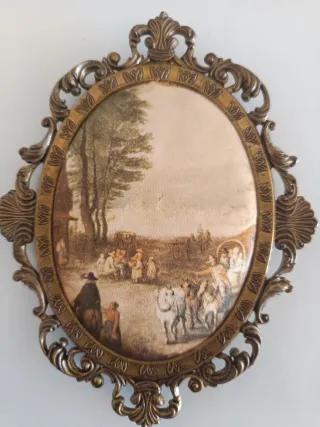 Lote 3 cuadros clásicos marcos dorados