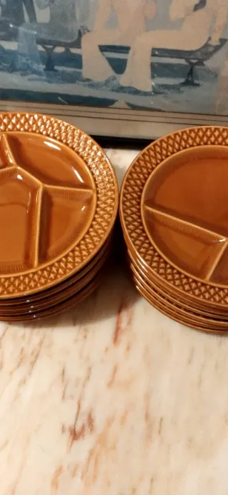 12 Platos de cerámica vintage 23.5cm