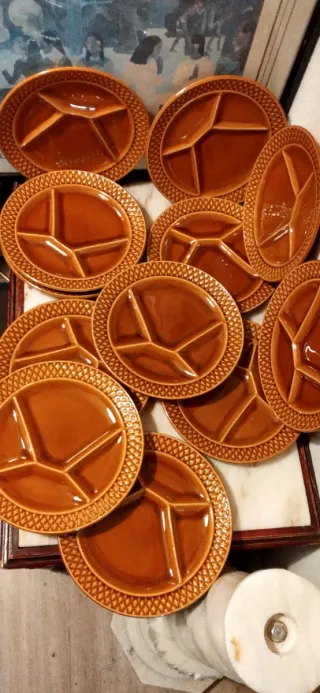 12 Platos de cerámica vintage 23.5cm