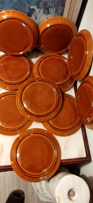 12 Platos de cerámica vintage 23.5cm