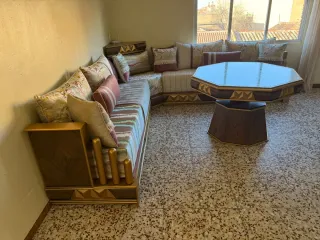 Salón árabe madera y tela