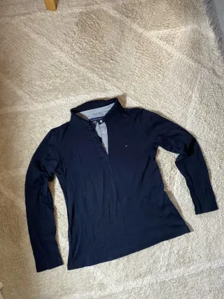 Polo Tommy Hilfiger manga larga azul marino