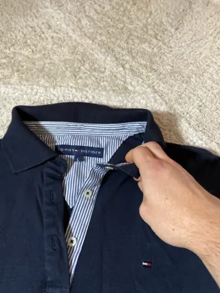 Polo Tommy Hilfiger manga larga azul marino
