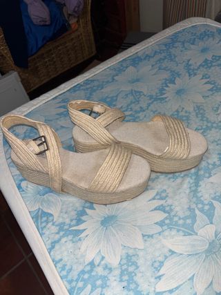 Sandalias Esparto Beige Talla 40