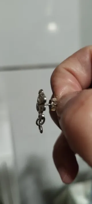 Pendientes oso plata infantiles