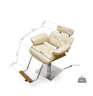 Sillón de peluquería de diseño blanco crema