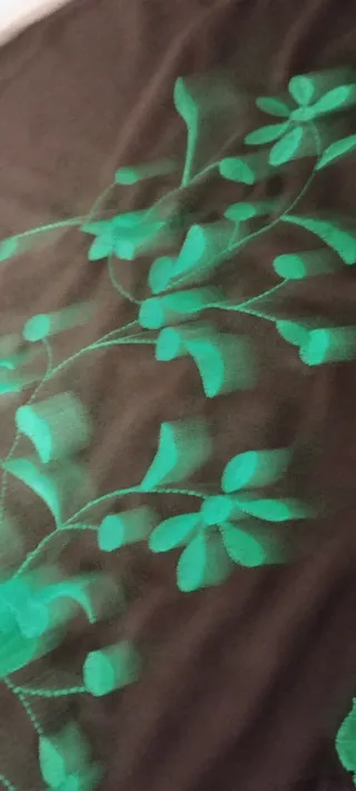 Mantoncillo negro con bordado verde