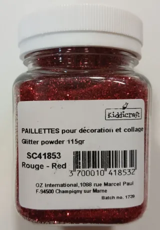 3 Botes Purpurina Roja Kiddicraft 115gr