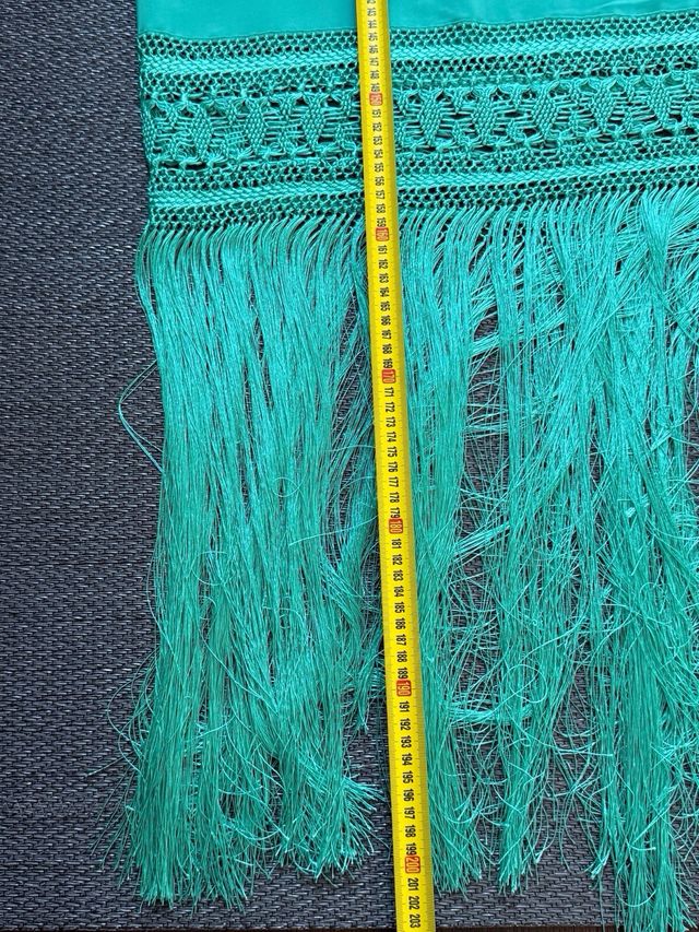 Mantón Manila Bordado a Mano Turquesa