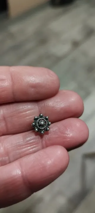 Pendientes botón Charros Plata Vieja