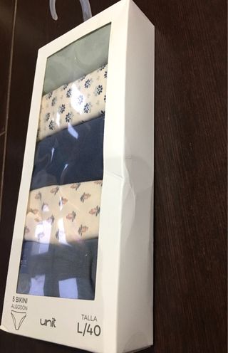 Pack 5 bragas bikini estampadas Unit L/40 Nuevas