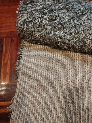 2 Alfombras Polyester Beige/Gris