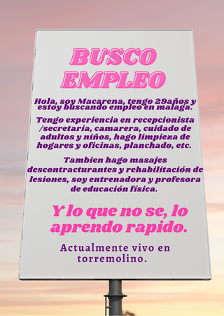 Busco empleo en Malaga