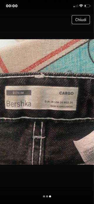 Jeans cargo Bershka neri donna