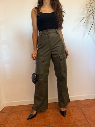 Conjunto Pele Sintética Verde Oliva