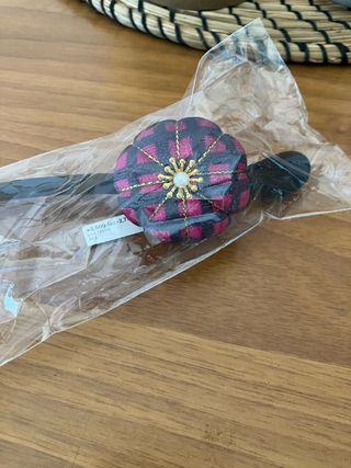 Kanzashi fiore nero e fucsia