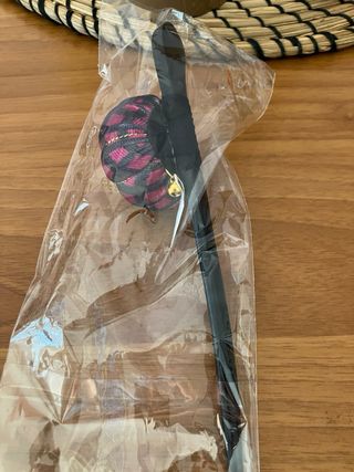 Kanzashi fiore nero e fucsia