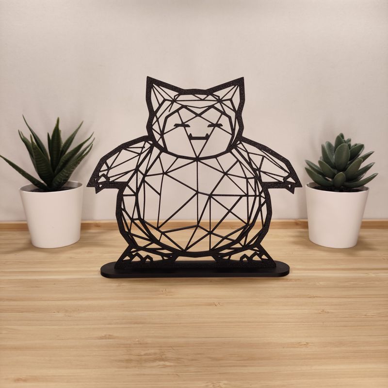 Figura Snorlax Geométrica Negra