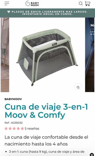 Cuna de viaje 3 en 1 BabyMoov