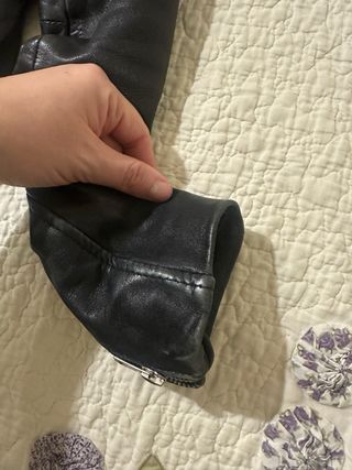 Chaqueta Piel Zara Negra Mujer