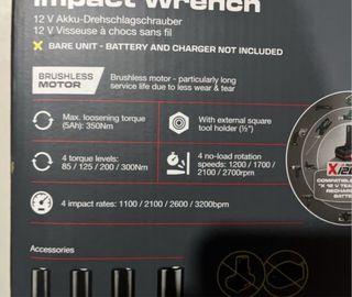 PISTOLA de impacto Parkside 12V Performance