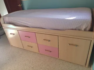 Cama 100x190 con 4 cajones y 2 puertas