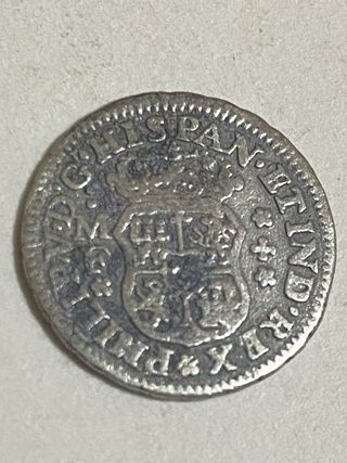 1/2 Real Colunario Felipe V 1738 Plata