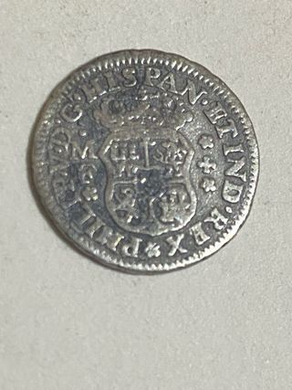 1/2 Real Colunario Felipe V 1738 Plata