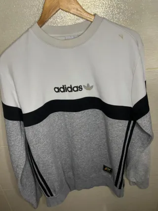 Felpa Adidas Grigia e Bianca