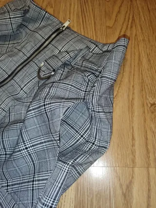 Falda cuadros S cremallera delantera