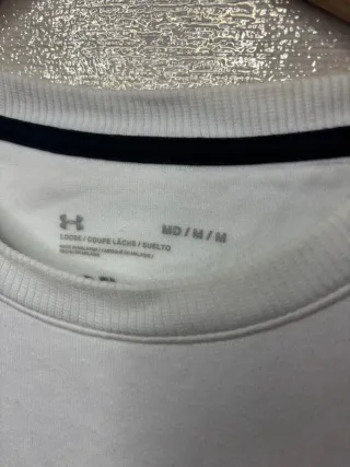 Felpa Under Armour bianca con logo rosso M