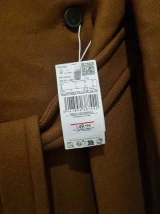 Abrigo Mango Talla L Marrón