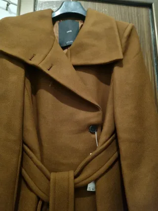 Abrigo Mango Talla L Marrón