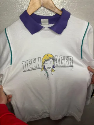 Felpa con stampa Teenager e colletto