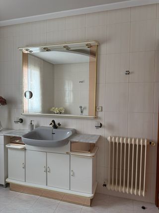 Espejo de baño 135x150cm con mueble de baño