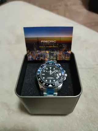 Reloj Frederic Hombre Negro/Azul