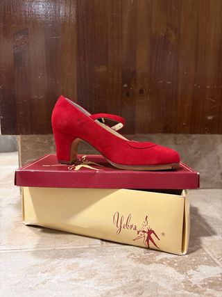 Zapatos Flamenco Yebra Profesionales Rojos