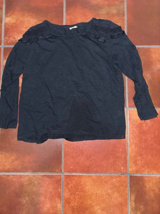 Camiseta negra con volantes talla Xxl