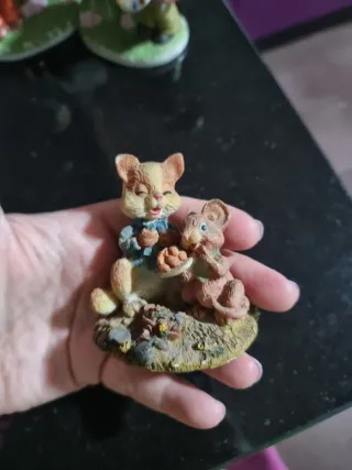 Muñeco porcelana gato y ratón