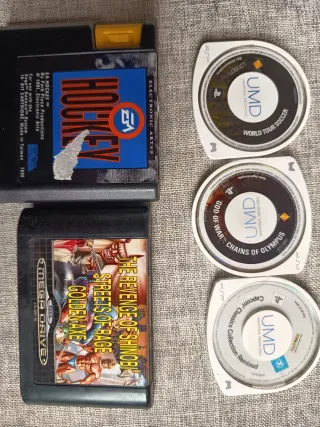 Lote Mega Drive y PSP: EA Hockey, Golden Axe, UMDs