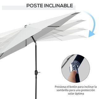 Ombrello ottagonale per giardino con 8 aste in alluminio e telo in poliestere