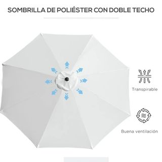 Ombrello ottagonale per giardino con 8 aste in alluminio e telo in poliestere