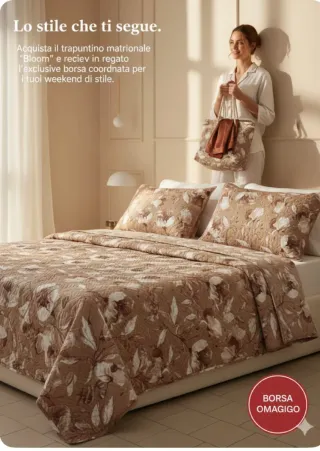 Trapuntino matrimoniale tessuto floreale