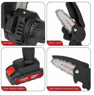 Mini Motosega 48V con 2 batterie e caricabatterie