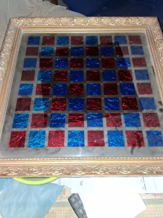 Tablero Ajedrez Espejo Marco Hecho a Mano